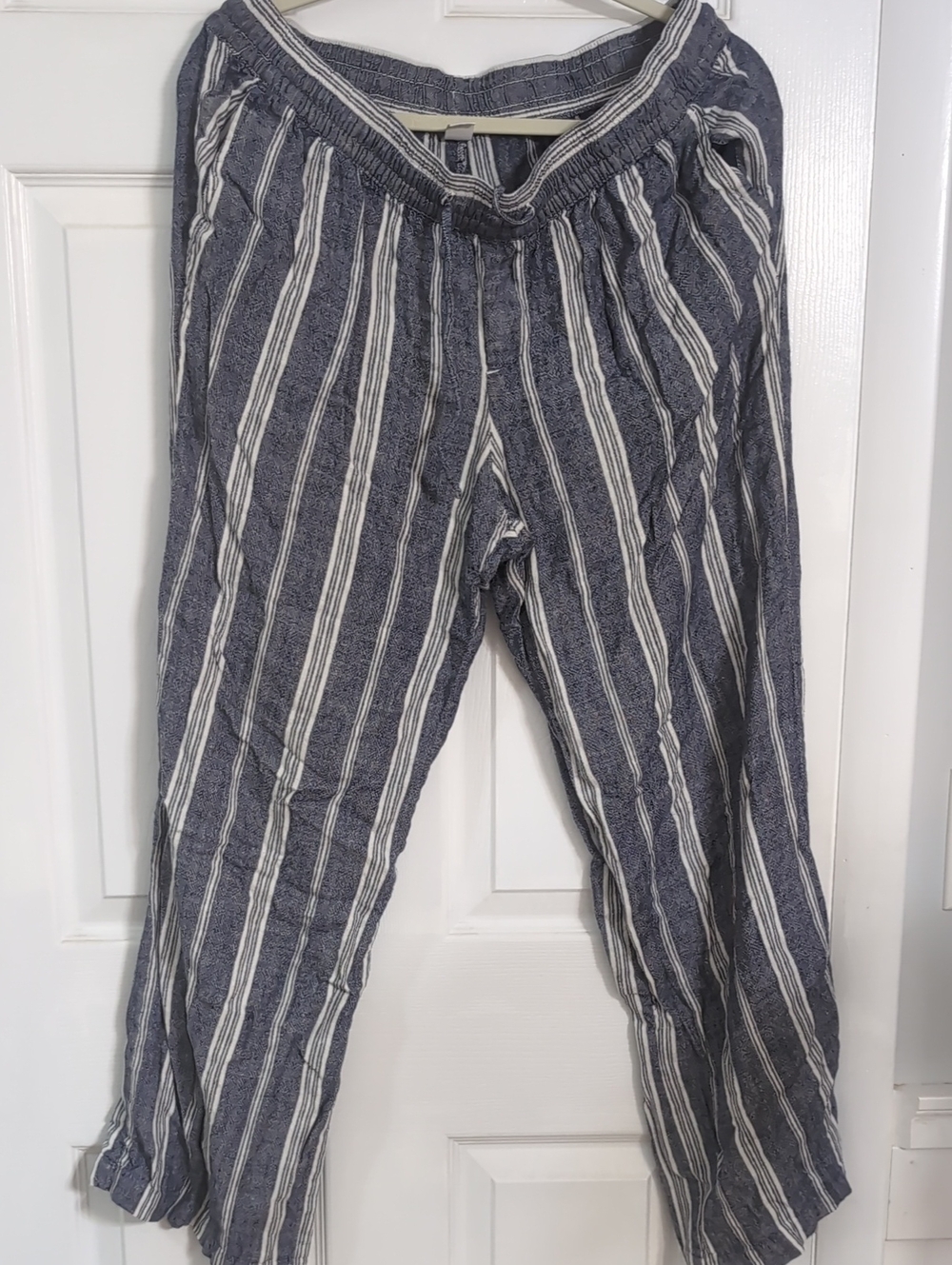 Old Navy Navy and White Striped Jogger Pants